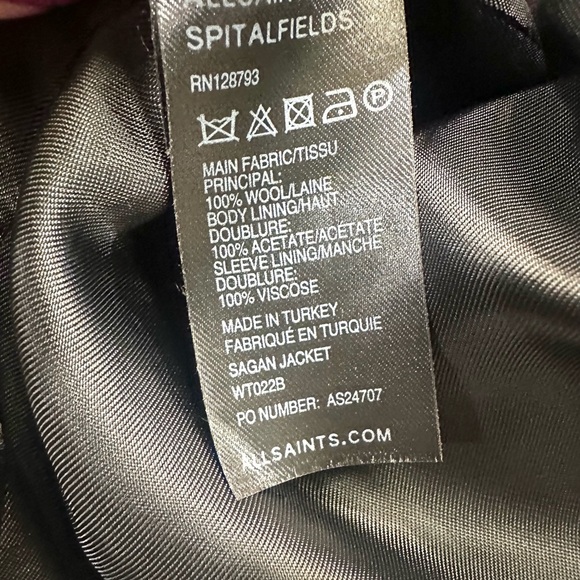 ALLSAINTS Wool Blazer Size 6 - Picture 7 of 8